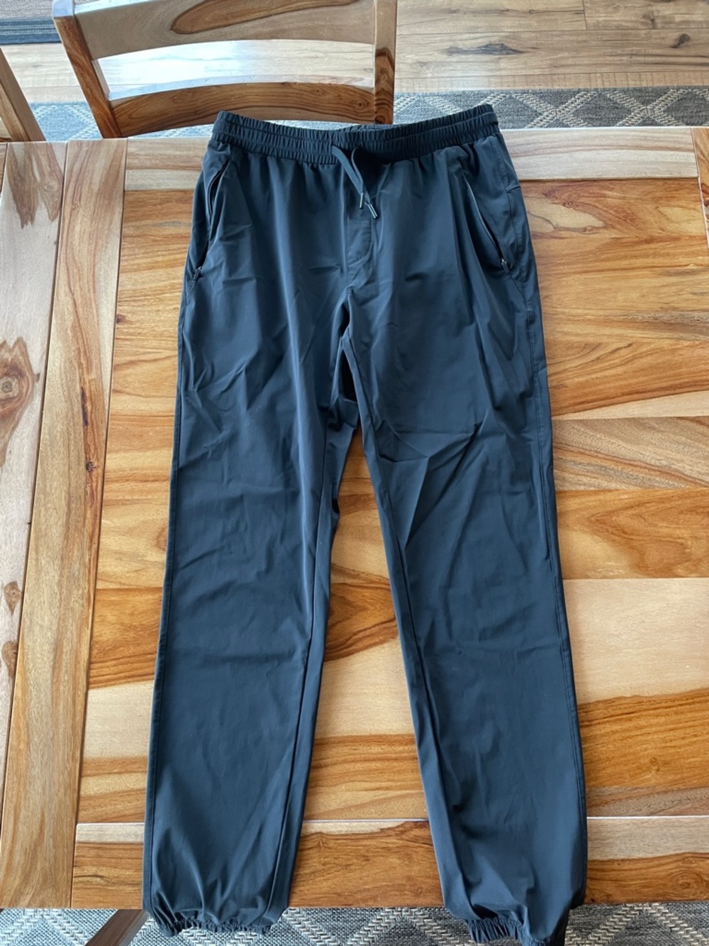 Men's Black Performance Joggers with Elastic Cuffs